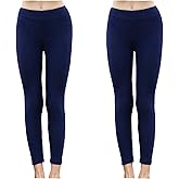 Veskaoty Girls’ Leggings - Stretchy High Waist Ankle Length Soft Pants for Kids and Toddlers - Pack of 2