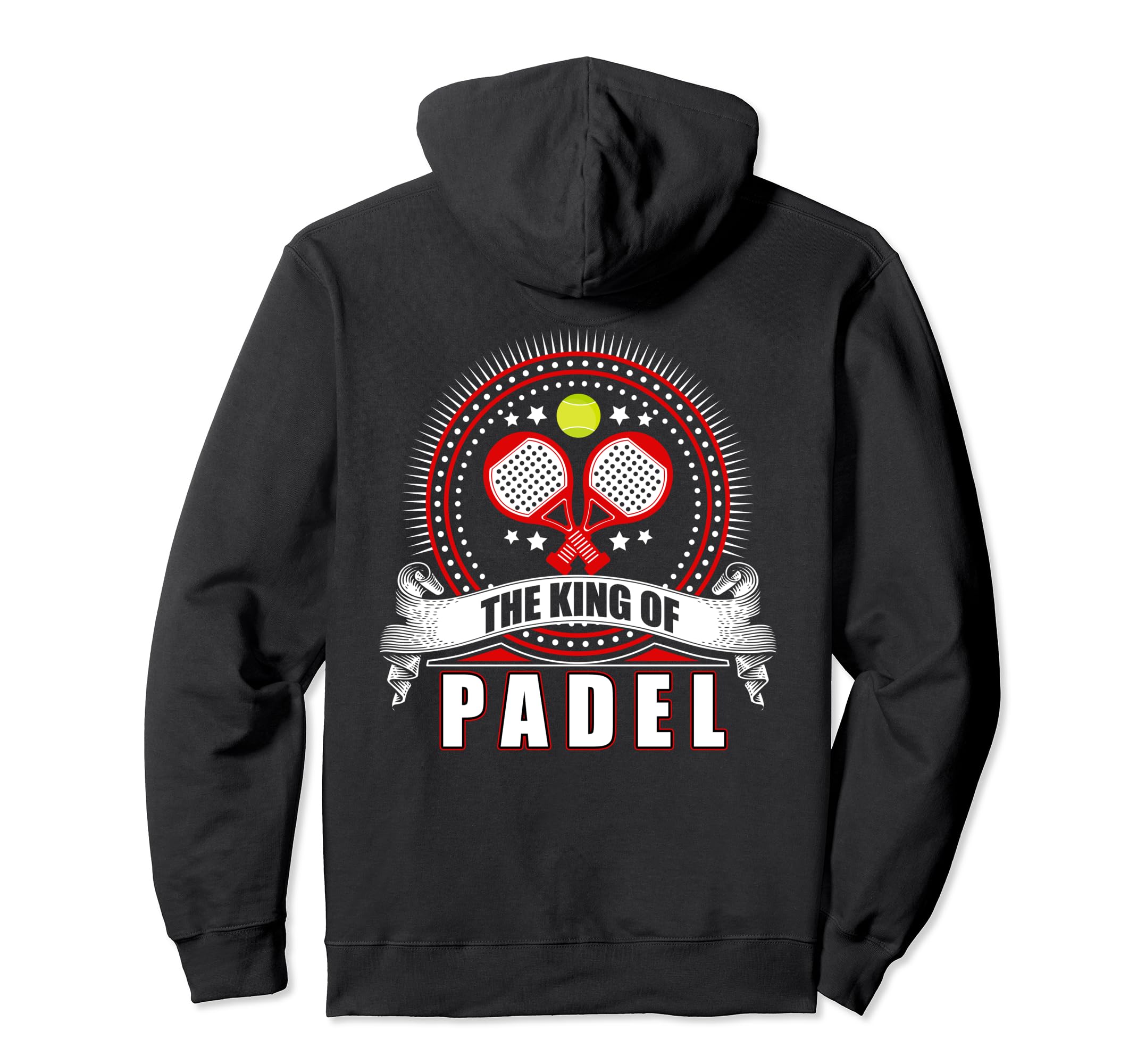 King of Padel Tennis with rackets and ball sport and hobby Pullover Hoodie