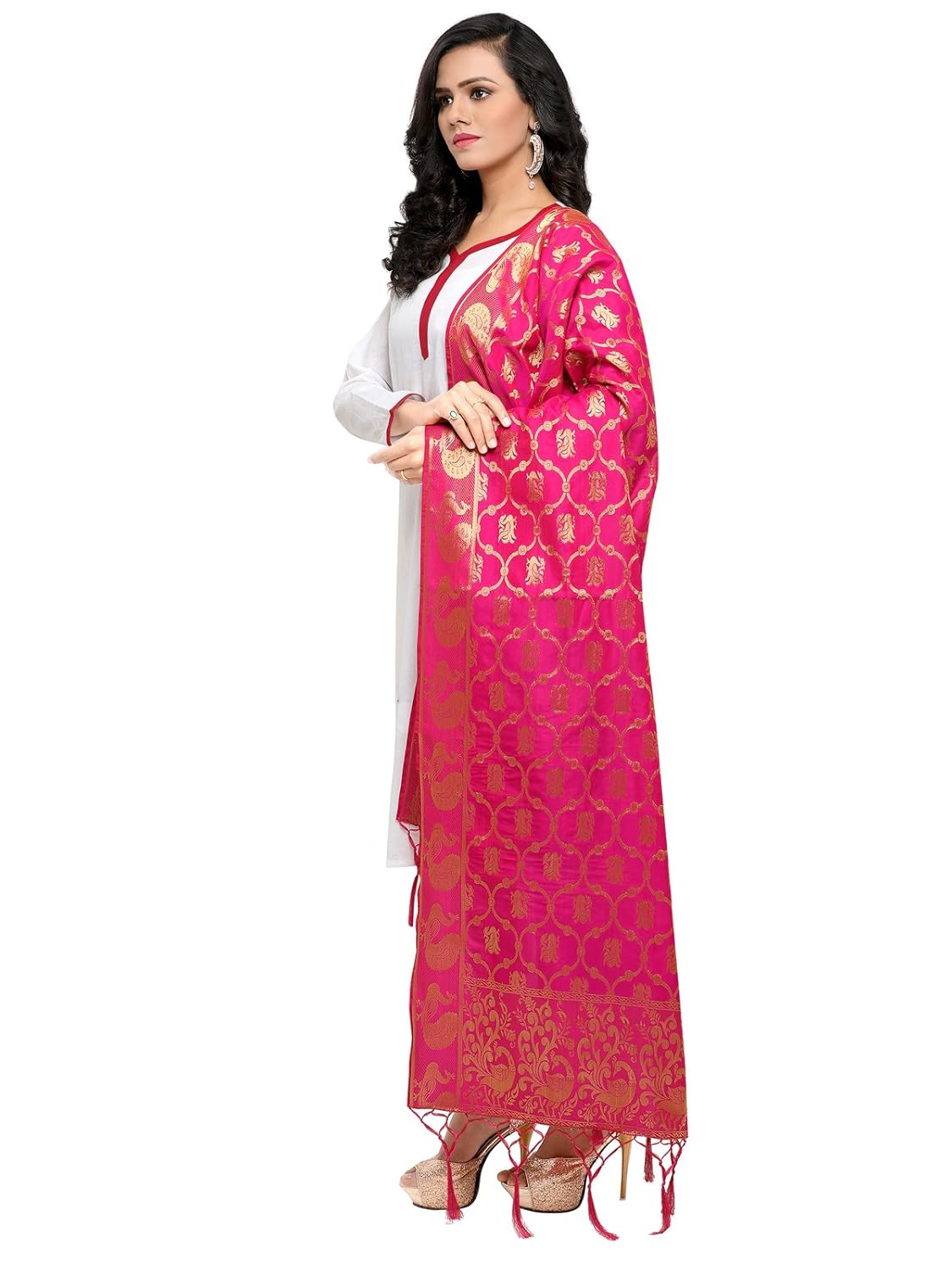 kanchnar women's silk banarasi dupatta