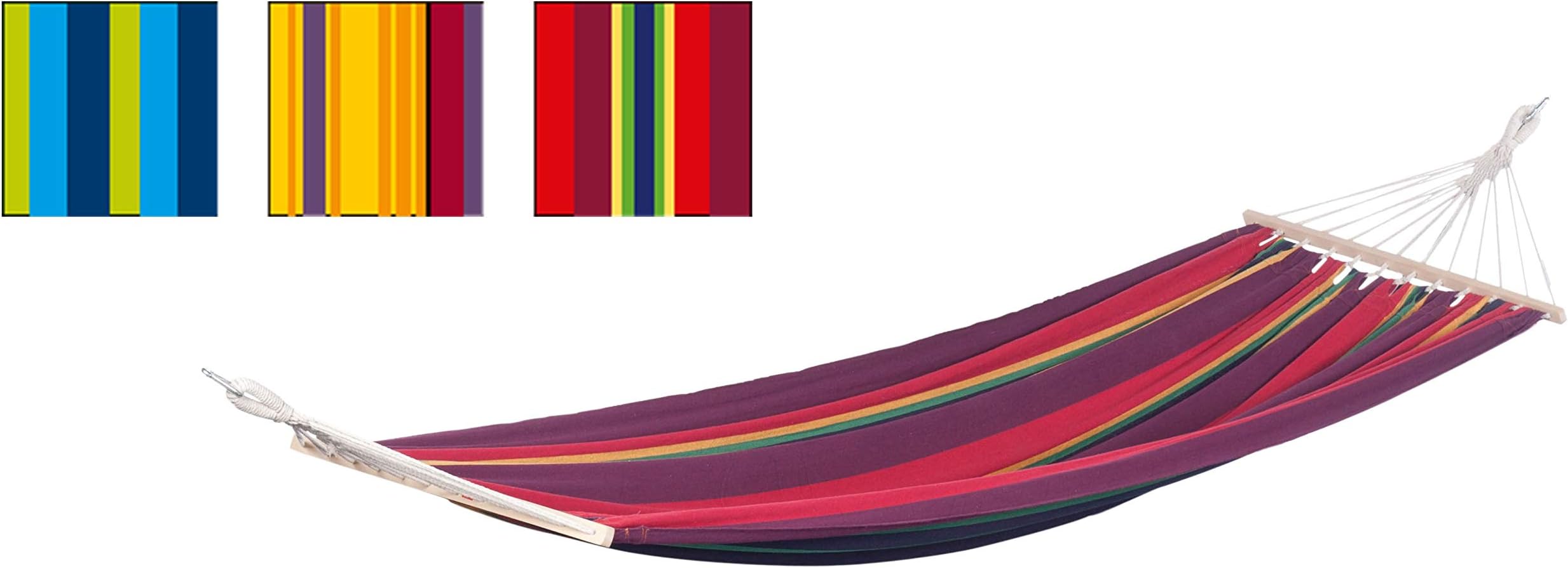 200x80cm Outdoor Garden Patio Camping Hammock Swing Bed with Spreader Bar (Orange Stripes) Without Stand