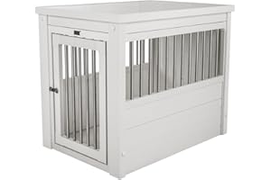 New Age Pet ECOFLEX Dog Crate End Table with Spindles; Antique White Medium, EHHC404M-ROCKY, Anitque White