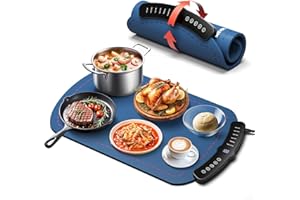 TASEVEN Warming Mat for Food, Food Warming Mat with 7 Temp Master Aadjustable Warming Tray, Thermochromic Line, Electric Warming Tray for Buffets Party