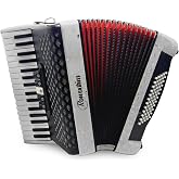 Accordion 34 Key 60 Bass Piano Beginners Teachers Students (White) | Rich Tone;Ergonomic Layout;Lambskin Bellows;All-Level Friendly;Portable Design