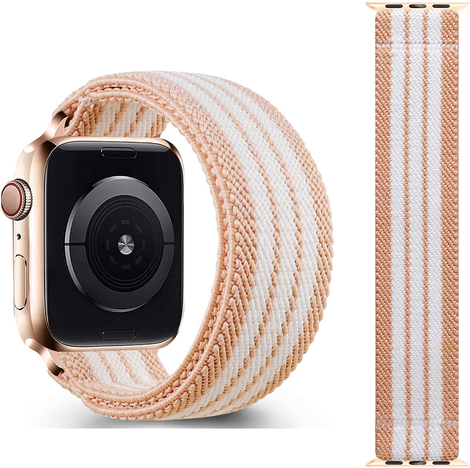 CreateGreat Elastic Bands Compatible with Apple Watch 38MM,40MM, Double Side Elastic Pattern Stretch Bands for 2019 iWatch Series 5 4 3 2 1
