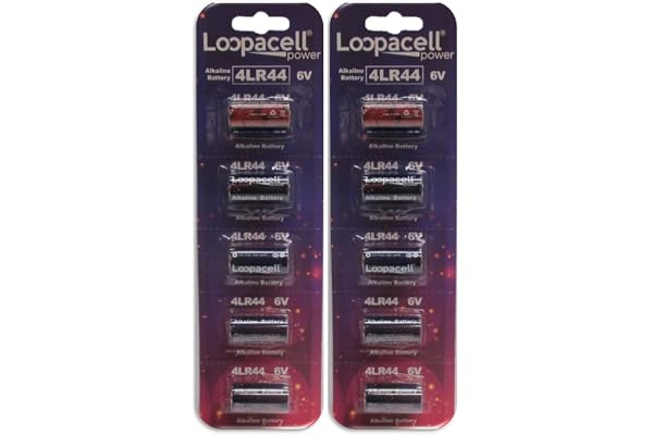 10 4LR44 / PX28A / L1325 / A544 / K28A / 476A 6V Alkaline Batteries for Dog Shock/Training Collars by Loopacell