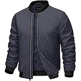 Cotrasen Men's Bomber Jacket Fall Winter Warm Windbreaker Full Zip Windproof Casual Padded Coats
