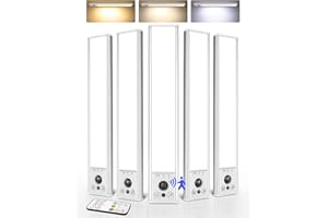 EZVALO 5 Pack Under Cabinet Lighting, 2400mAh Rechargeable Motion Sensor Light, 10inch Magnetic Closet Lights with Dimmable & 3 Color Temps, Wireless Motion Activated Lights with Remote for Kitchen