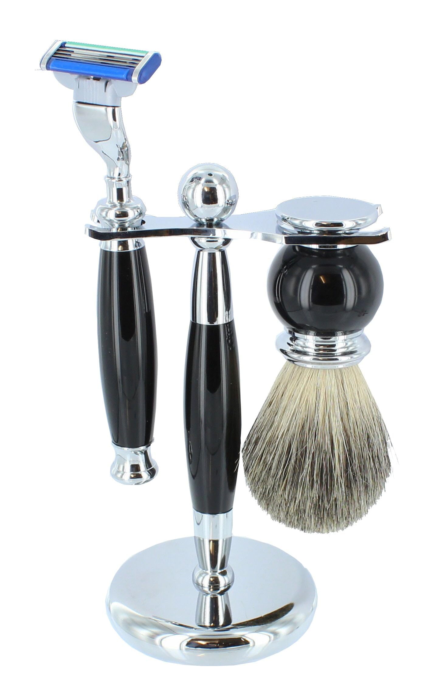 Black Badger Brush & Mach 3 Razor with Bowl & Soap.