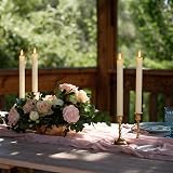 Eldnacele LED Taper Candles Flickering Real Wax Remote Timer Battery Operated view 5