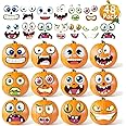 OuMuaMua 48 Pack Halloween Pumpkin Decorating Craft Stickers Mini Make 48 Small Pumpkin Face Stickers Monster Stickers for Halloween Kids Toddlers Treats Party Favors Supplies 24 Sheets