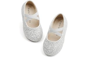 Felix & Flora Toddler Girl Dress Shoes - Flower Girl Ballet Mary Jane Flats Party School Wedding