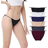Camelia Womens Underwear string Bikini Microfiber stretch Lace Panties 5-6 Pack Sexy Briefs USA