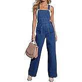 POTILI Women Denim Overalls Bib Baggy Overall Jumpsuit Straight Wide Leg Stretchy Jean Pants Fashion 2025