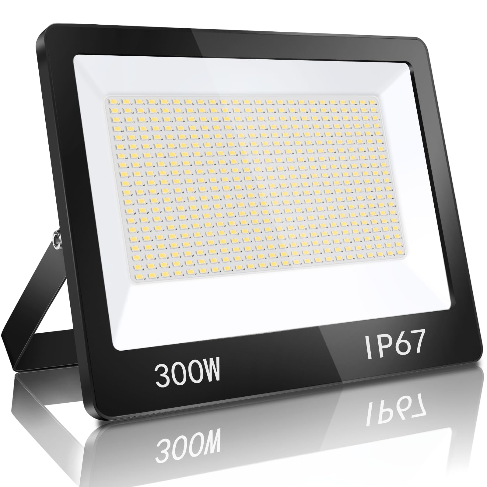 YIQIBRO 300W LED Floodlight Outdoor, 30000LM 6500K Outdoor Flood Lights Super Bright LED Security Light, IP67 Waterproof Spotlight for Garden, Garage, Yard, Factory, Warehouse