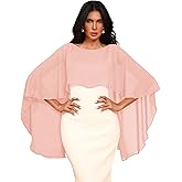 Eeeuityoo Chiffon Sheer Shawl Wraps Women's Girls Shrug for Evening Dress Wedding Cape Cover Up 1920s Shawl