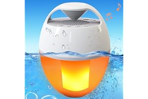 KingSom Pool Speakers with Flame Lights,Bluetooth Hot Tub Speaker IP68 Waterproof Floating Speaker for Pool,360° Surround Stereo Sound,85ft Bluetooth Range,Hands-Free Portable Wireless Speakers