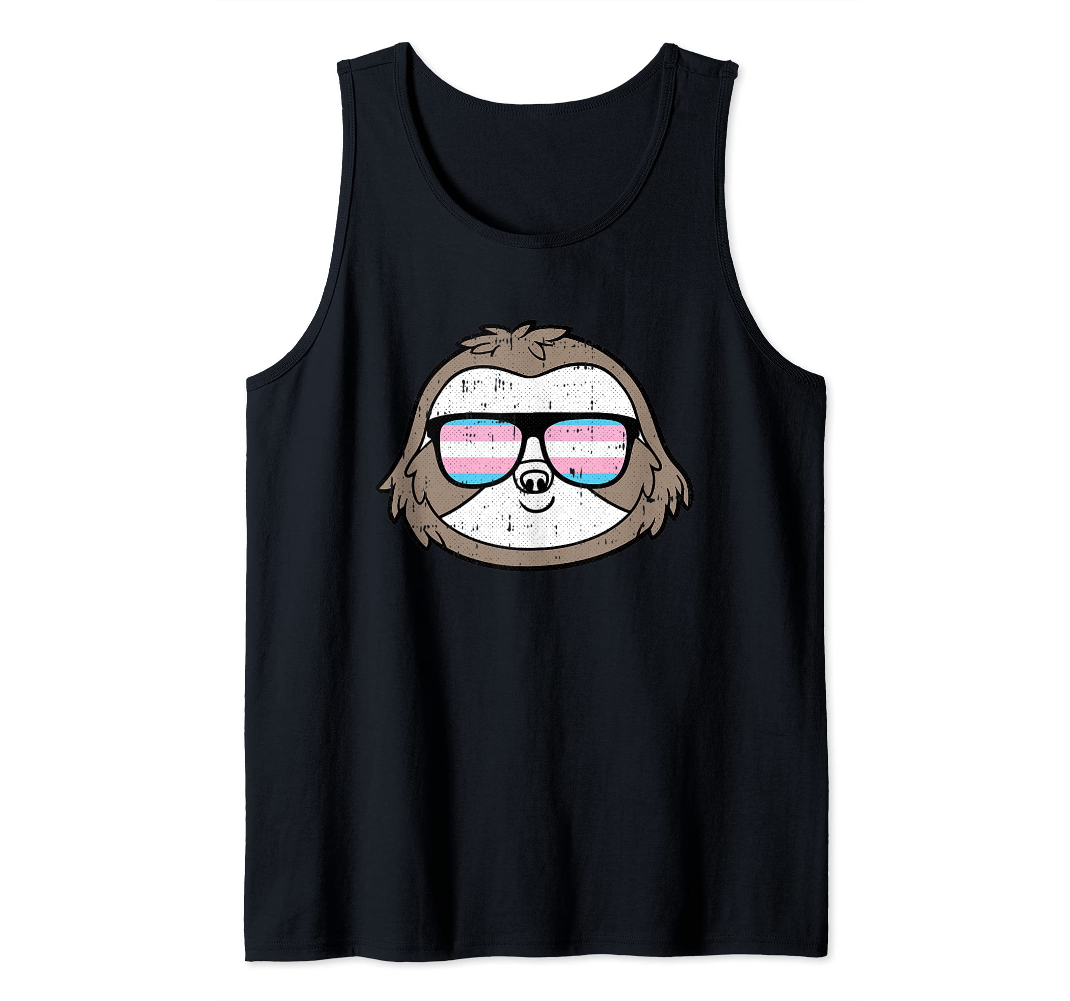 Dog Sunglasses Trans-gender Pride Animal Proud LGBT-Q Ally Tank Top