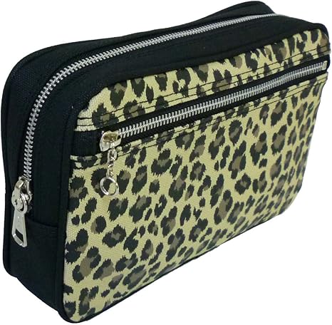 Amazon Co Jp 貴重品収納 売上金管理 通帳収納 鍵付きポーチかばんan R S帆布アニマルポーチキーロックファスナー付鍵付きバッグ三栄産業株式会社 茶ひょう柄 旅行用品 旅行小物 通販