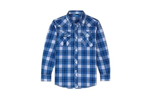 CHEERBOY Boy's Toddler Kids Casual Long Sleeve Western Pearl Snap Button Up Plaid Shirt 4-16 Years