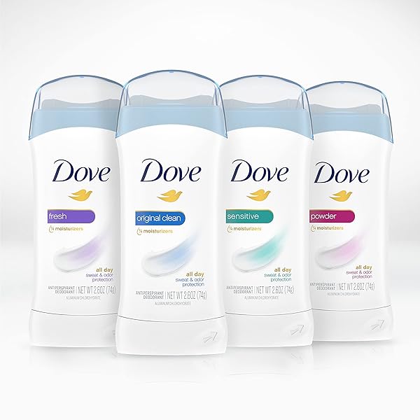 DOVE INVISIBLE SOLID ANTIPERSPIRANT DEODORANT STICK 2 COUNT ORIGINAL CLEAN, FOR WOMEN, FOR ALL DAY UNDERARM SWEAT & ODOR PROTECTION 2.6 OZ