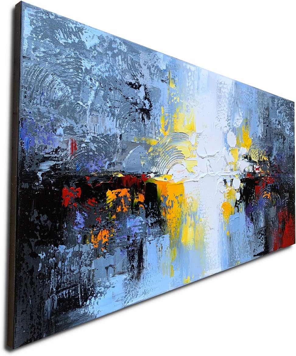 Paintings - Large Hand Painted Textured 3D Oil Painting on Canvas Big Abstract Wall Art Landscape Artwork