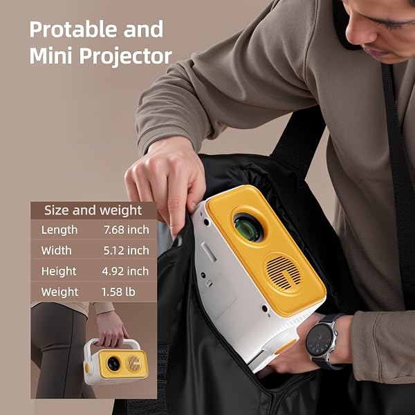 BKZ 2026 PGRADED 360°ADJUSTABLE DUAL STAND AI AUTO KEYSTONE ELECTRIC FOCUS MINI PORTABLE PROJECTOR WITH BLUETOOTH 5.4, 1080P SUPPORT OUTDOOR MOVIE PROJECTOR COMPATIBLE WITH HDMI/USB/PHONE