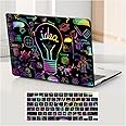 BYCeKe Compatible with MacBook Air 15 inch Case 2023 2024 2025 M4 A3241 M3 A3114 M2 A2941, Plastic Print Laptop Hard Shell Cases & Keyboard Cover for Mac Air 15 Laptop Pattern, Bulb
