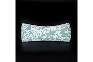 GLORY SEASON Buckwheat Neck Support Pillow Cervical Neck Cylinder Bolster Pillow,Buckwheat Hulls Adjustable Roll Pillow,Neck Pain Relief for Back and Side Sleepers Round Pillows for Lunch Break Green, 6*15 inch