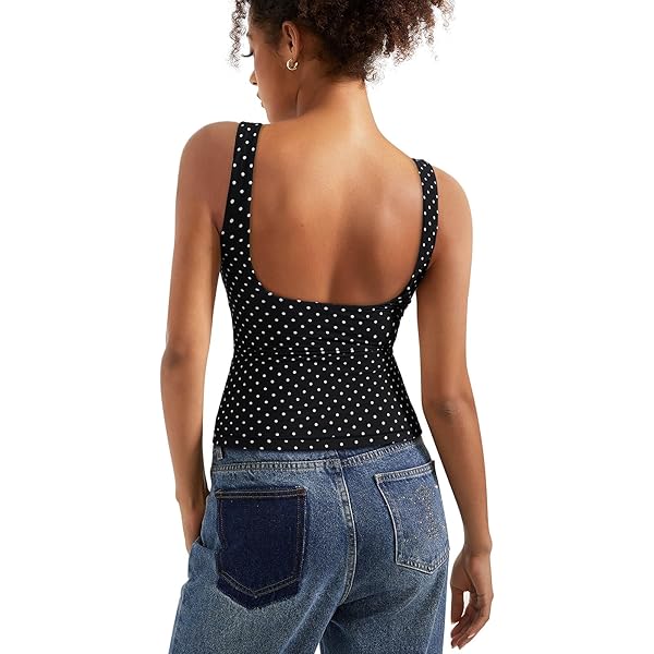 KMBANGI Women Off Shoulder Top Sleeveless Twist Strap Tank Tops