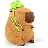 Ditucu Giant Capybara Plush with Turtle Backpack Large Jumbo Soft Capibara Stuffed Animal Big Size Fat Oversized Plushies Toys Gifts for Kids Girlfriend Brown 25 inch