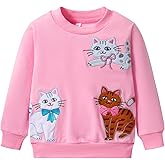 FUNMETA Toddler Baby Girls Cotton Sweater, Long Sleeve Crewneck Sweatshirt Pullover Kids Warm Clothing for Fall Winter