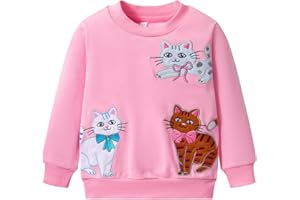 FUNMETA Toddler Baby Girls Cotton Sweater, Long Sleeve Crewneck Sweatshirt Pullover Kids Warm Clothing for Fall Winter