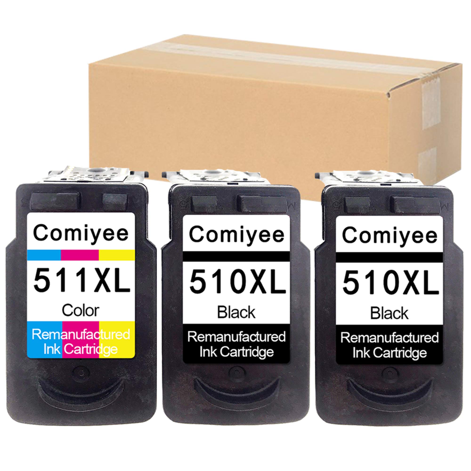 Comiyee 3 Remanufactured Ink Cartridges Replacement for PG-510 CL-511 XL Compatible for PIXMA MP230 MP240 MP250 MP260 MP270 MP280 MP480 MP495 MX320 MX330 MX340 MX350 MX360 MX410 MX420 iP2700