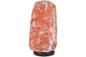Himalayan Secrets Large Salt Lamp - Natural Pink Crystal with Wooden Base - Dimmer Cord and Bulb Included (25-30 LBS)