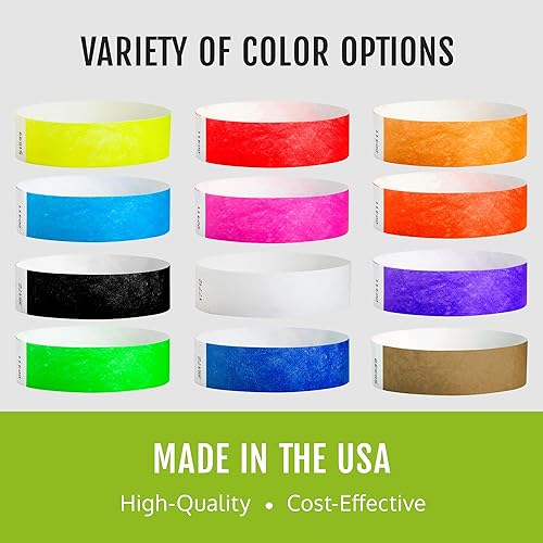 500 WristCo Neon Red Tyvek Wristbands for Events Tamper-Proof Design  Fluorescent Color Prevent Reuse Premi