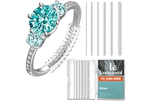 Ring Size Adjuster for Loose Rings，Kueroami Ring Adjuster Guards, 6 Sizes Tightener Resizer Fitter Rings Width 1-8 MM, Reduces Spacers Size by 0.5-1.5 (Clear)