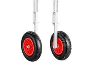 VEVOR Boat Launching Wheels, 15" Boat Transom Launching Wheel, 300 LBS Loading Capacity Inflatable Boat Launch Wheels, Alumin