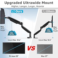 MOUNTUP Ultrawide Monitor Arm for Max 40 Inch