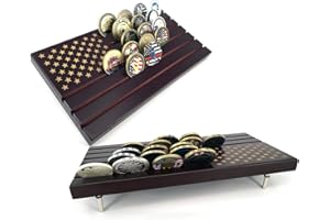 WOERDA American Flag 6 Rows Challenge Coin Display Holder Military Coin Stand (Large)