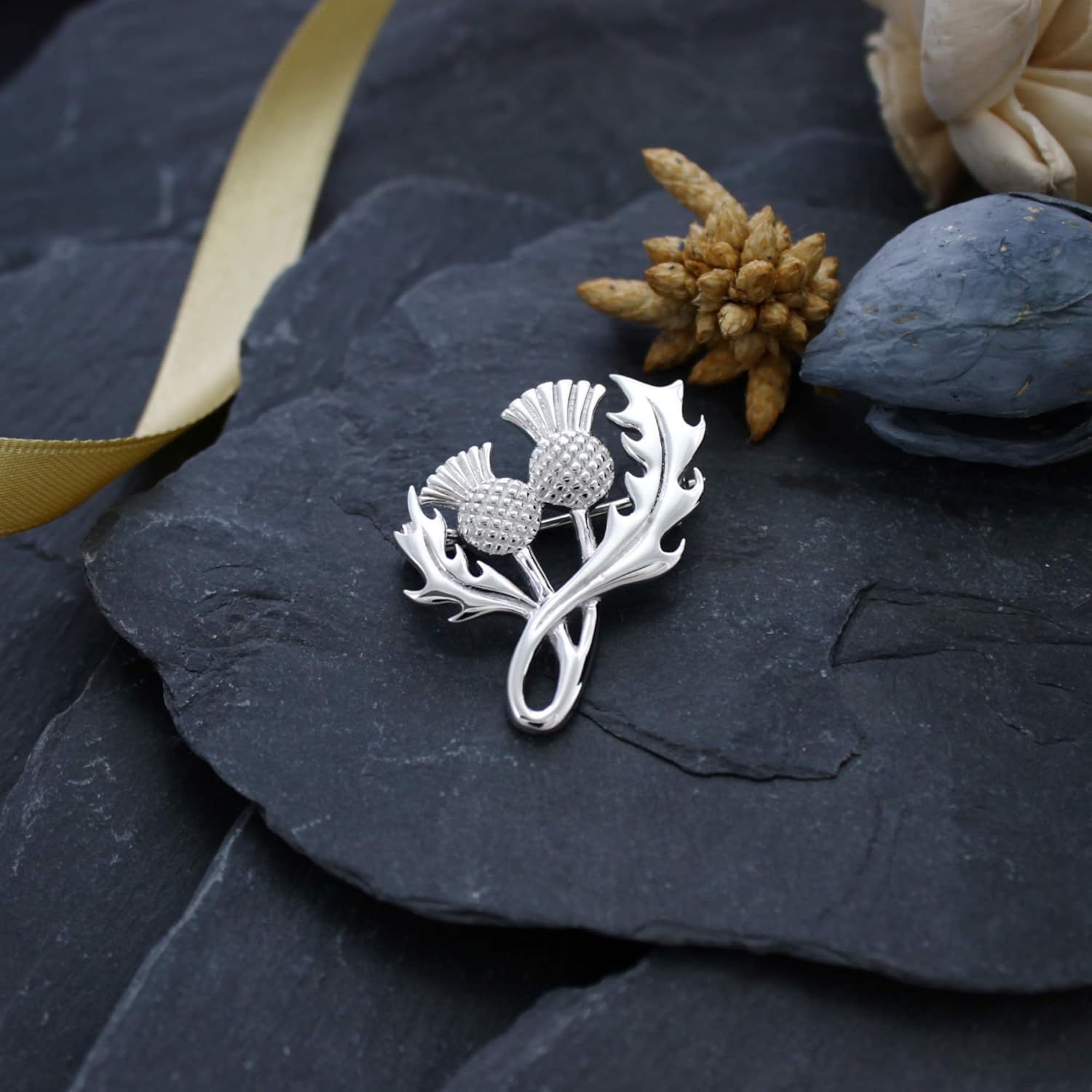 Alexander Castle Women's 925 Sterling Silver Scottish Thistle Brooch Pin with Jewellery Gift Box - Scottish Gift for Women - Image 3