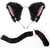 Funcredible Black Cat Ears Headband & Tail – Adult Cosplay & Halloween Costume Accessory Set