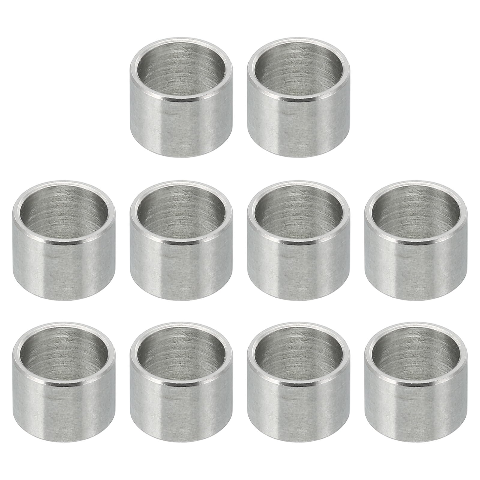 PATIKIL M10 Stainless Steel Spacers, 10 Pcs Metal Spacer Stainless Steel 10.2mm ID x 12mm OD x 8mm L Spacer Screw Standoff Round for 3/8" M10 Screw Bolts