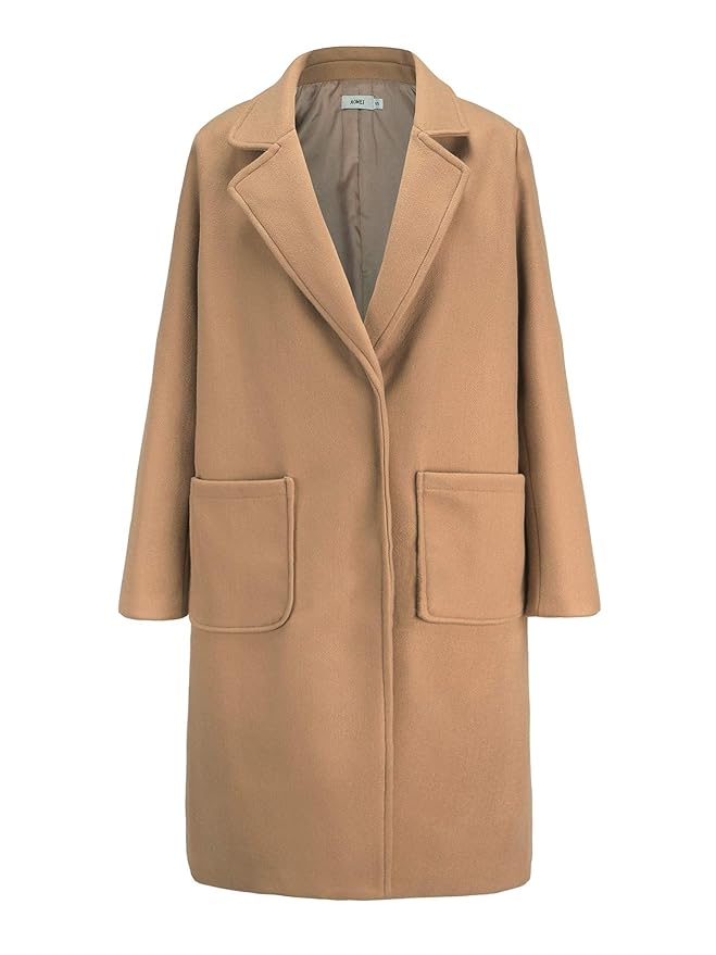 Buy AOMEI Long Oversize Wool Coats for Women Winter Button Closure