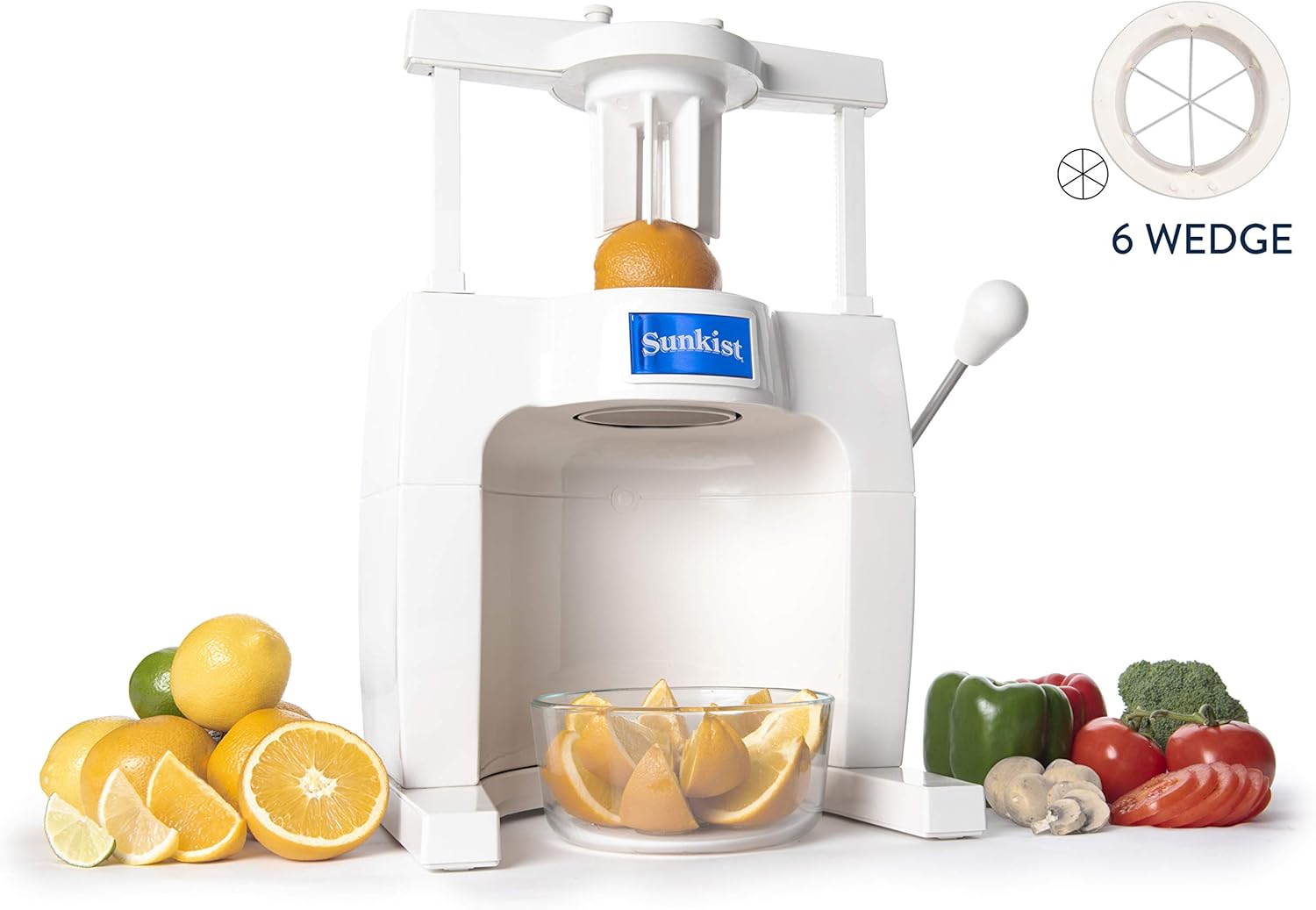 Sunkist Growers | Commercial Series Sectionizer with 6 Wedge Blade Cup | Fruit & Vegetable Cutter | Food Preparation | Interchangeable Kitchen-Grade Stainless Steel Blades | NSF Approved | Model S-102