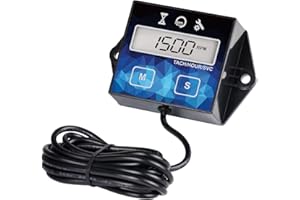 Runleader Digital Engine Hour Meter, Hours and RPM with Maintenance Reminder,Battery Replaceable for Lawn Mower Generator Cha