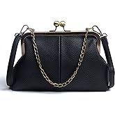 Lanpet Women Classical Kiss Lock Clutch with Chain Strap Shoulder Bag Purse Wallet