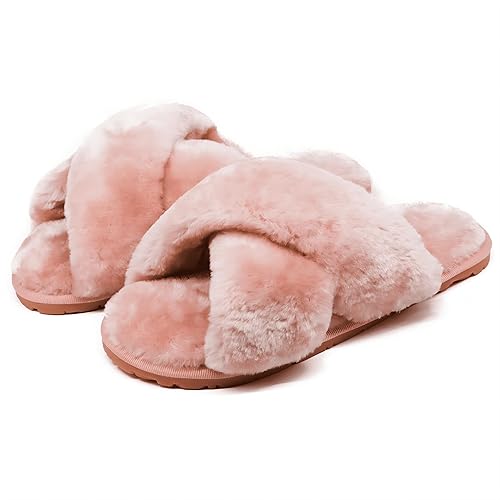 Crazy Lady Women's Fuzzy Fluffy House Slippers Cute Plush - Main Image