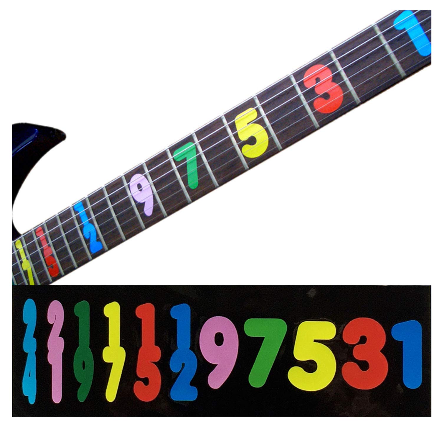 Inlay Sticker Fret Markers for Guitars & Bass - Jason Becker Numeral, F-081jb-cl