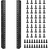 FMUSER 8U Server Rack Rails Pair with Mounting Screws | Universal rails for DIY 19 inch network racks, audio studios, and telecom equipment installations