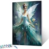 Tucocoo Paint By Numbers Per Adulti - Farfalla E Fata Con Ali Grandi - Kit Fai Da Te Su Tela 40x50 Cm Con Pennelli E Colori Acrilici